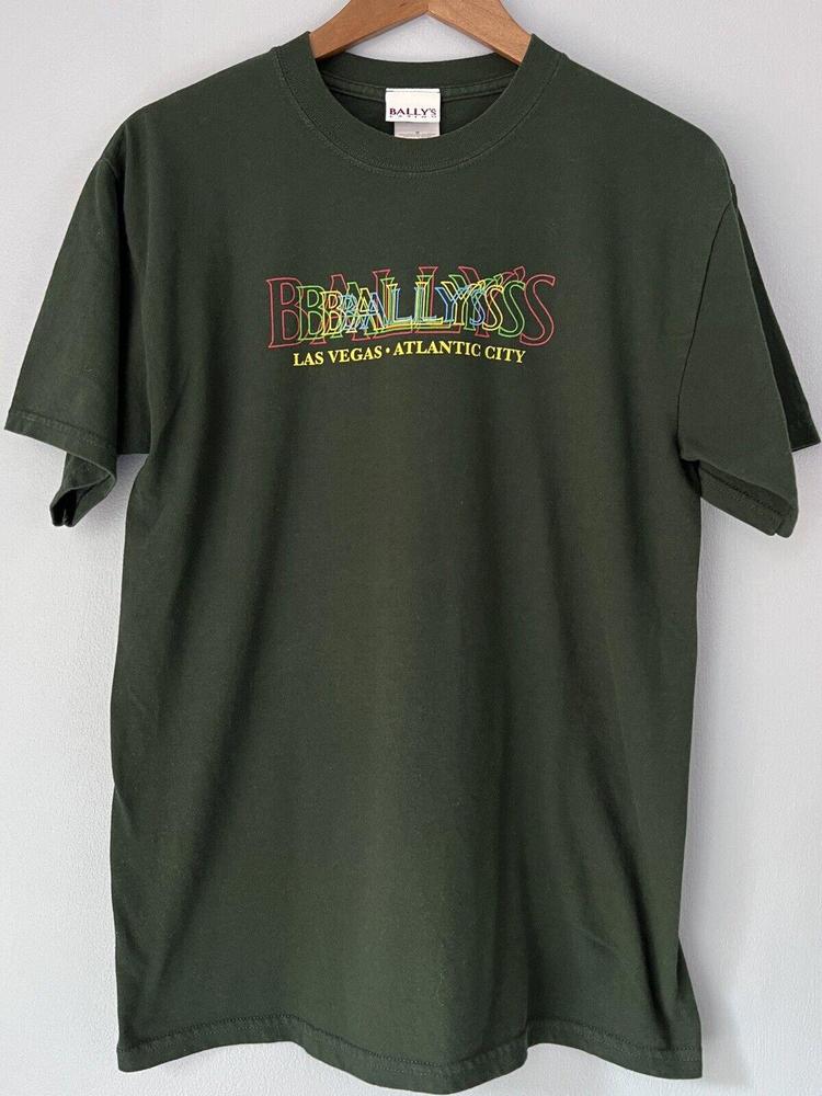 VTG Bally’s Casino T-Shirt Las Vegas Atlantic City Trippy Colors Mens Medium